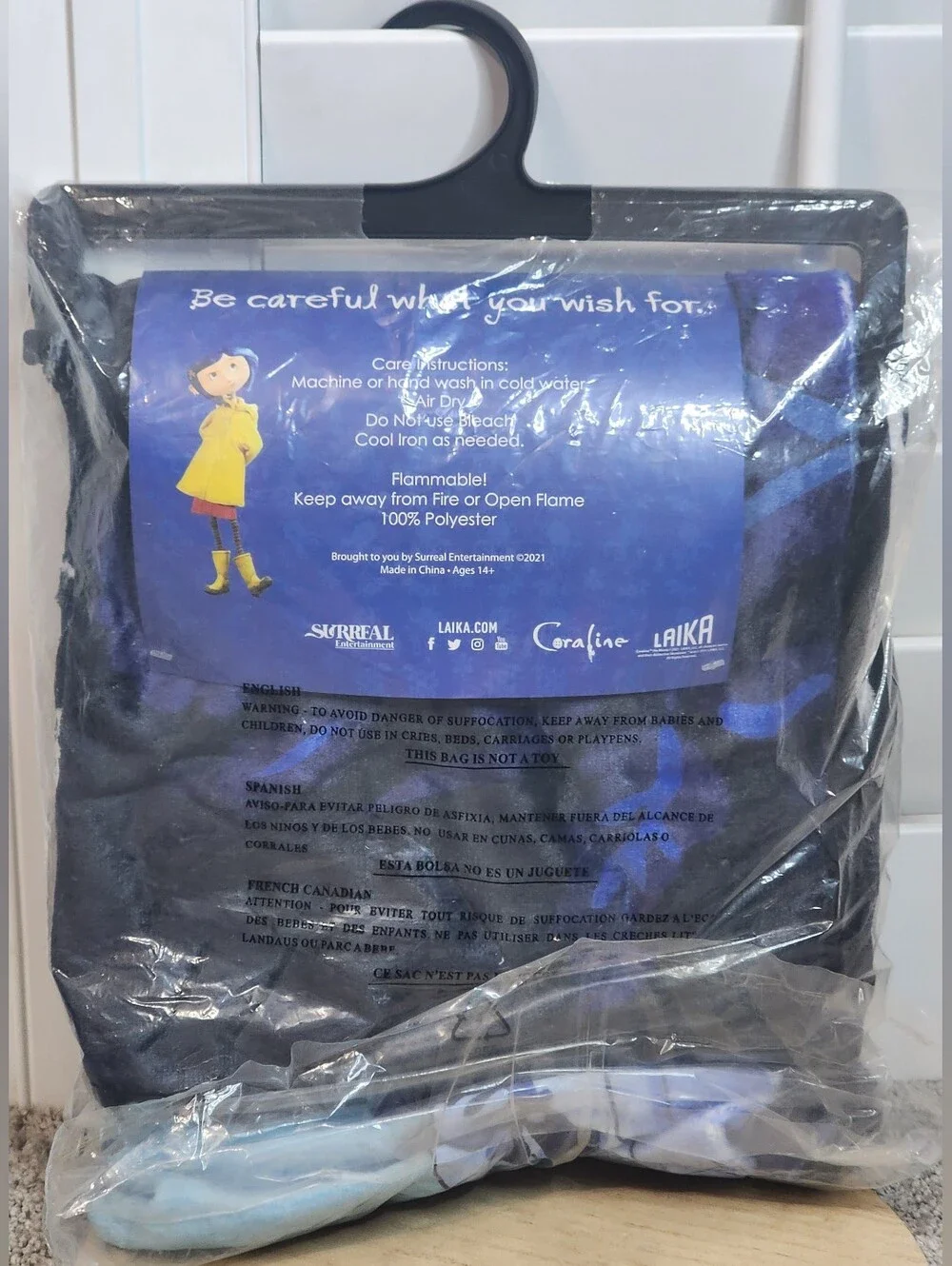 New Loungefly Coraline Split Mini Backpack, Fleece Blanket, Magnet & 2 Pins Lot